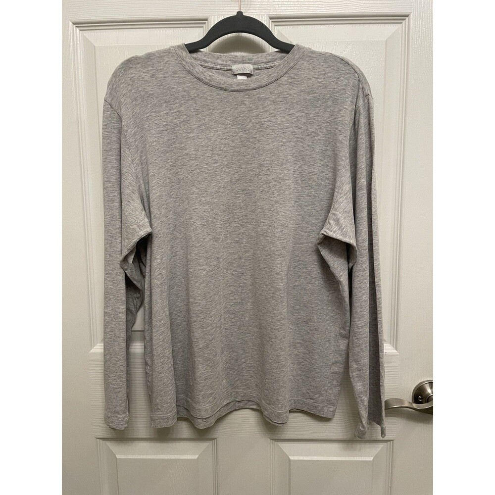 SKIMS Mens Cotton Modal Long Sleeve T-Shirt in Heather Gray Size M
